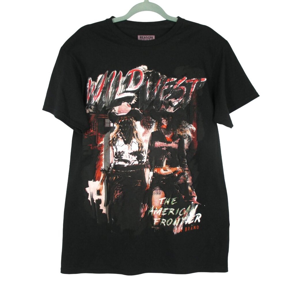 Reason Women Rock & Roll Cowgirl Wild West Short Sleeve Graphic T-Shirt Size M